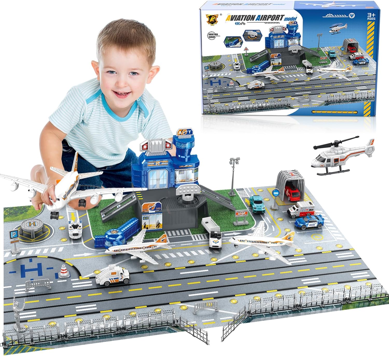 Model Kit Planes - Children's Airport Scene Toy Set with