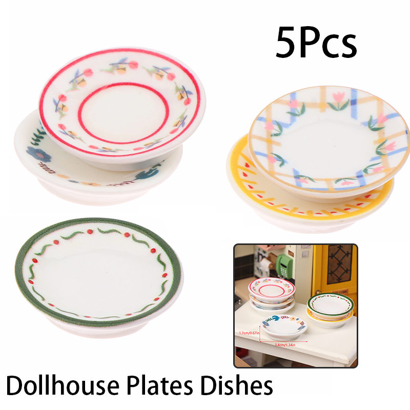 5Pcs 1/12 Dollhouse Mini Plate - đánh giá và giá Model Kitchen Set