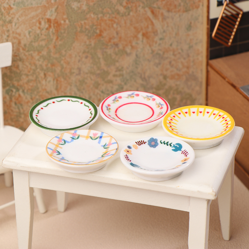 5Pcs 1/12 Dollhouse Mini Plate - đánh giá và giá Model Kitchen Set